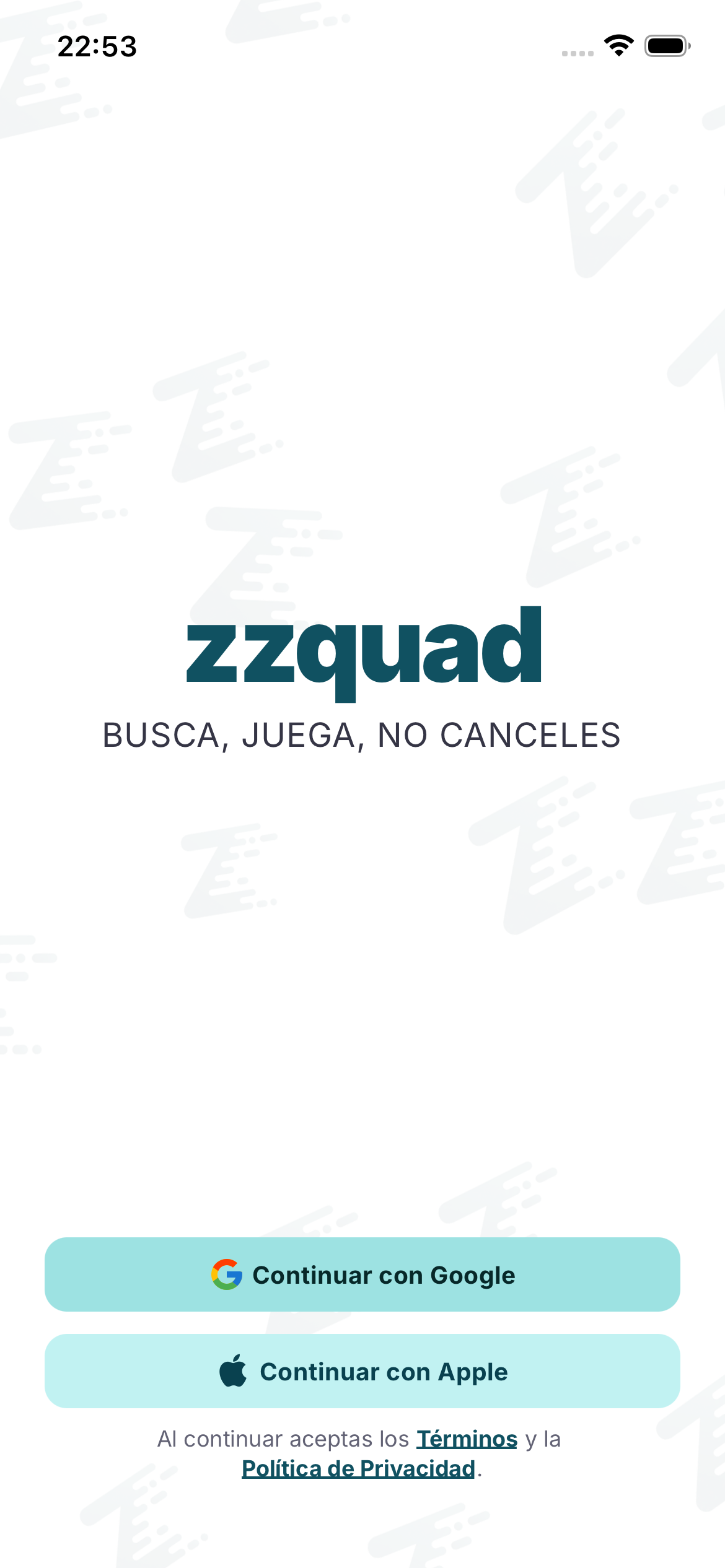 Pantalla principal de Zzquad